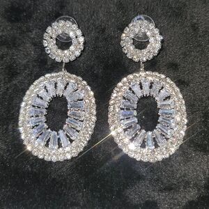 Elegant Silver Crystal Earrings
